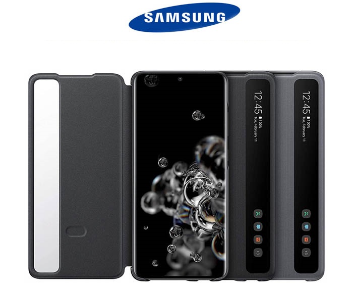 Bao Da Samsung Galaxy S20 Ultra Clear View chính hãng Samsung chất liệu da sịn, nhận cuộc gọi trực tiếp trên bề mặt bao da và đóng tắt màn hình